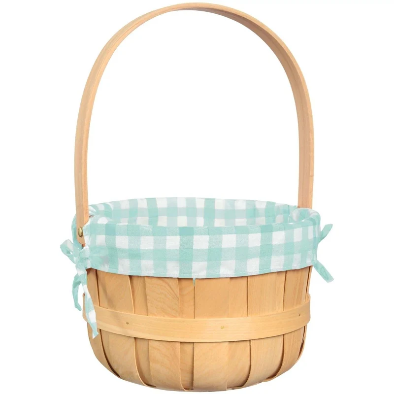 Easter Blue Wood Chip Basket, 1 Count