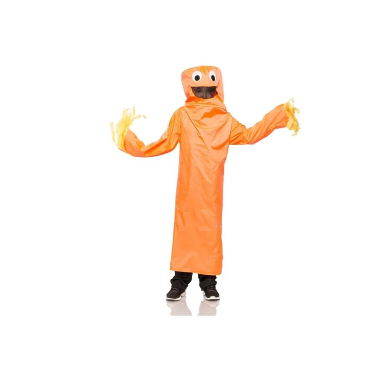 Orange Wild Wavy Tube Guy Costume for Adults, Pull Over