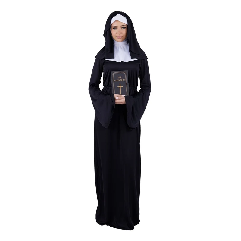 Nun Plus Size Costume for Adults, Black Dress
