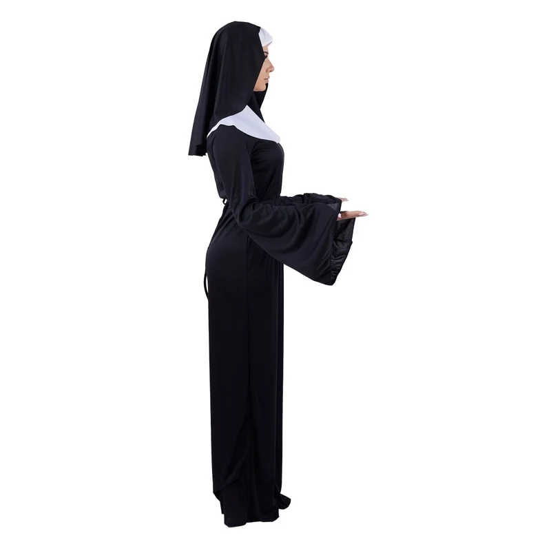 Nun Plus Size Costume for Adults, Black Dress
