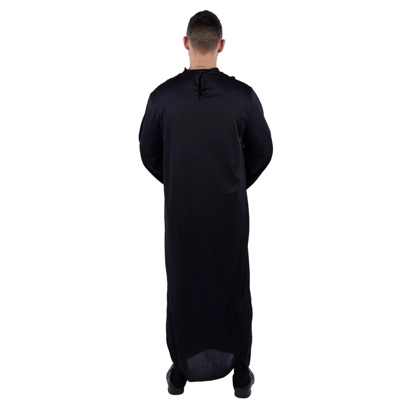Priest Costume for Adults, Black Cassock with Chaplet