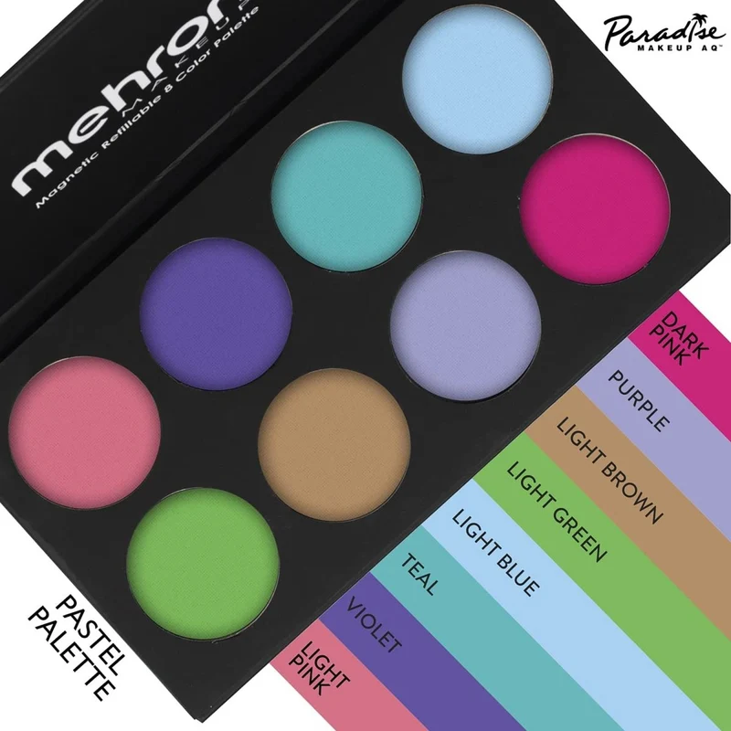 Mehron Paradise Makeup AQ Palette, 8 Pastel Colours, 1 Count