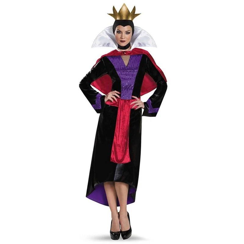 Disney Snow White Evil Queen Deluxe Costume for Adults, Black and Purple Dress