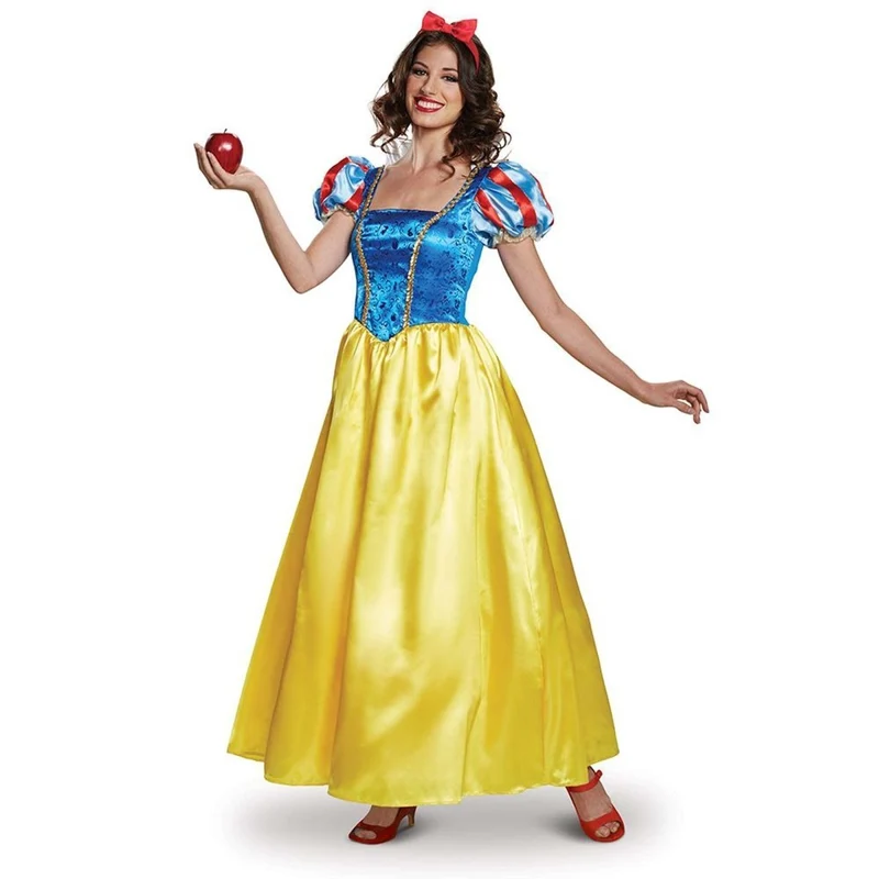 Disney Snow White Deluxe Costume for Adults, Blue and Yellow Dress
