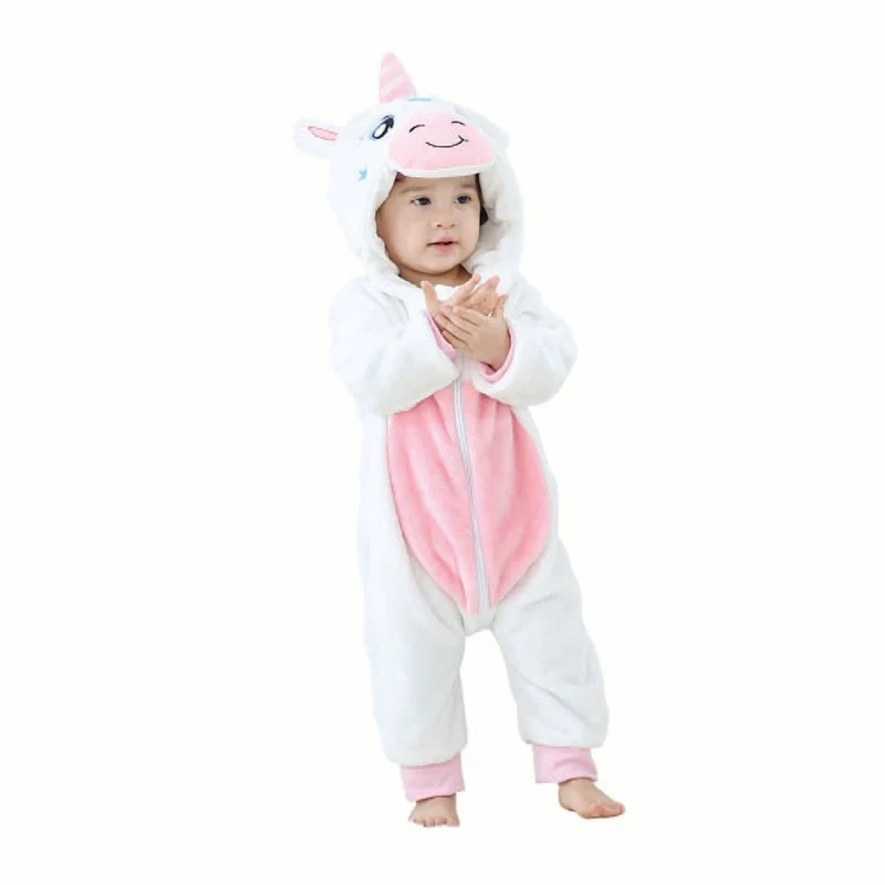 Little Unicorn Costume for Babies and Toddlers, Jumpsuit with Attached Hood