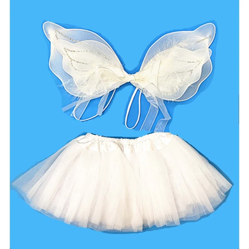 White Angel Costume Kit for Babies and Toddlers, White Tutu