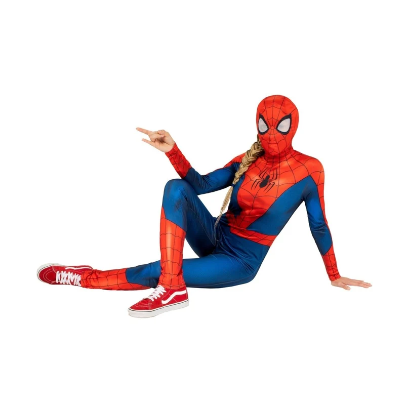 Marvel Spider-Man Qualux Costume for Adults, Jumpsuit and Headpiece