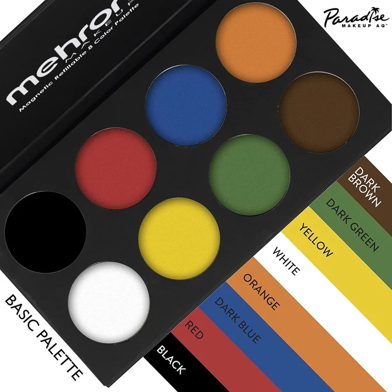 Mehron Paradise Makeup AQ Palette, 8 Basic Colours, 1 Count