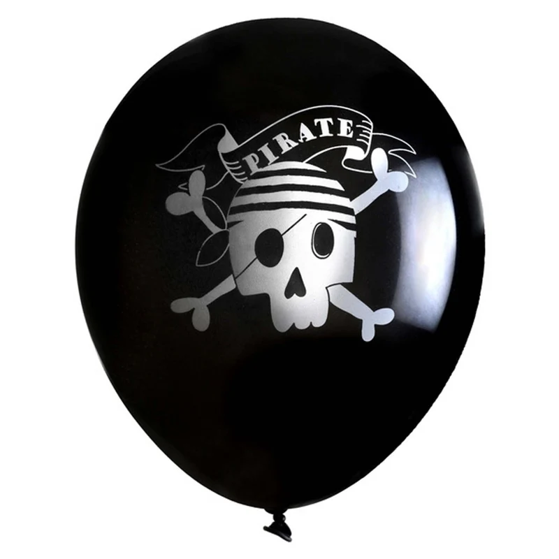 Ahoy Pirate Birthday Latex Balloons, 12 Inches, 6 Count