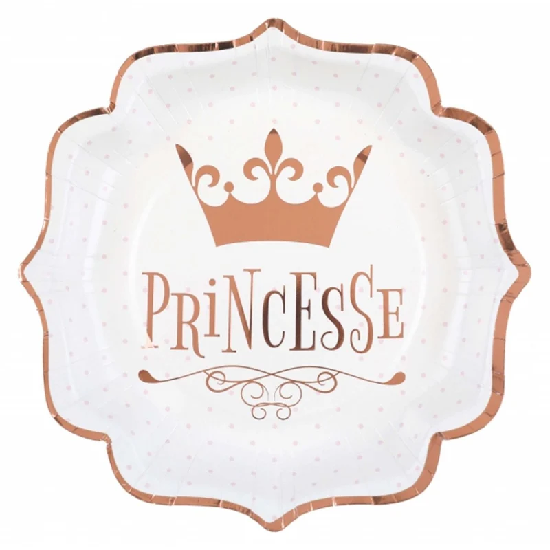 Princess Birthday Large Lunch Paper Plates, 9 Inches, 10 Count