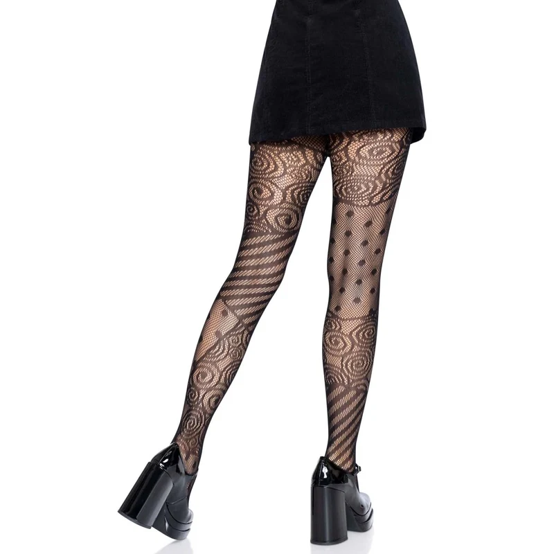 Black Doll Net Tights for Adults, 1 Count