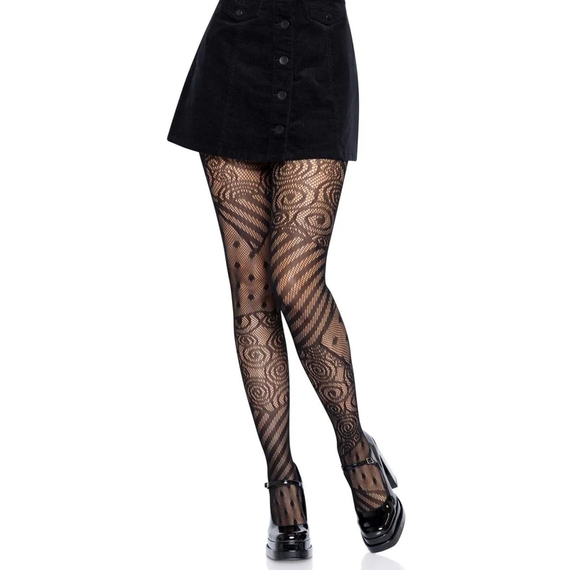 Black Doll Net Tights for Adults, 1 Count
