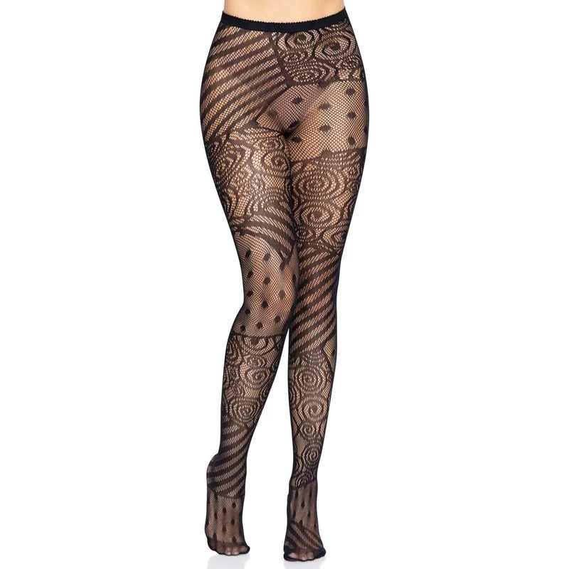 Black Doll Net Tights for Adults, 1 Count