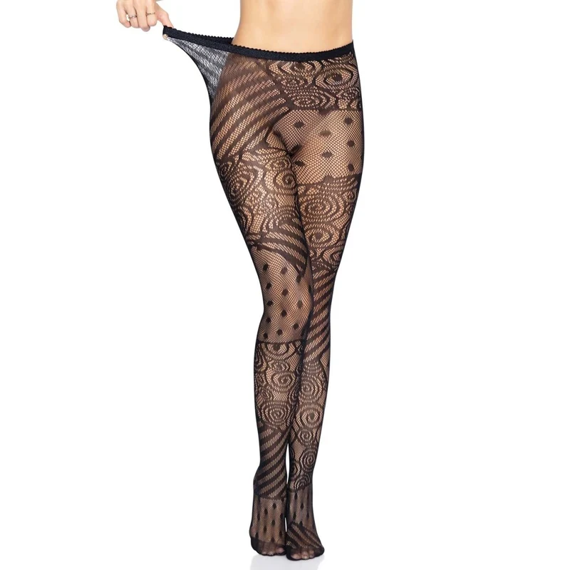 Black Doll Net Tights for Adults, 1 Count