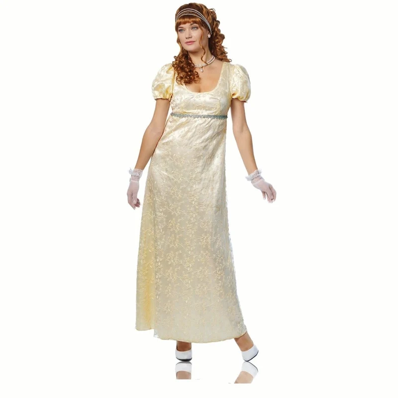 Regency Garden Costume for Adults, White Dress