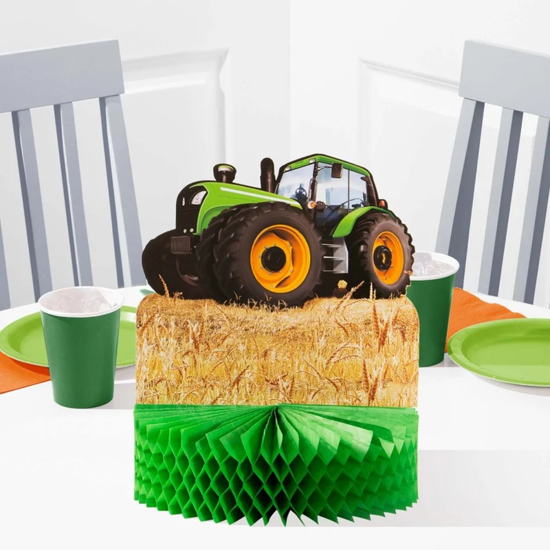 Tractor Time Birthday Paper Table Centerpiece, 9 x 12 Inches, 1 Count
