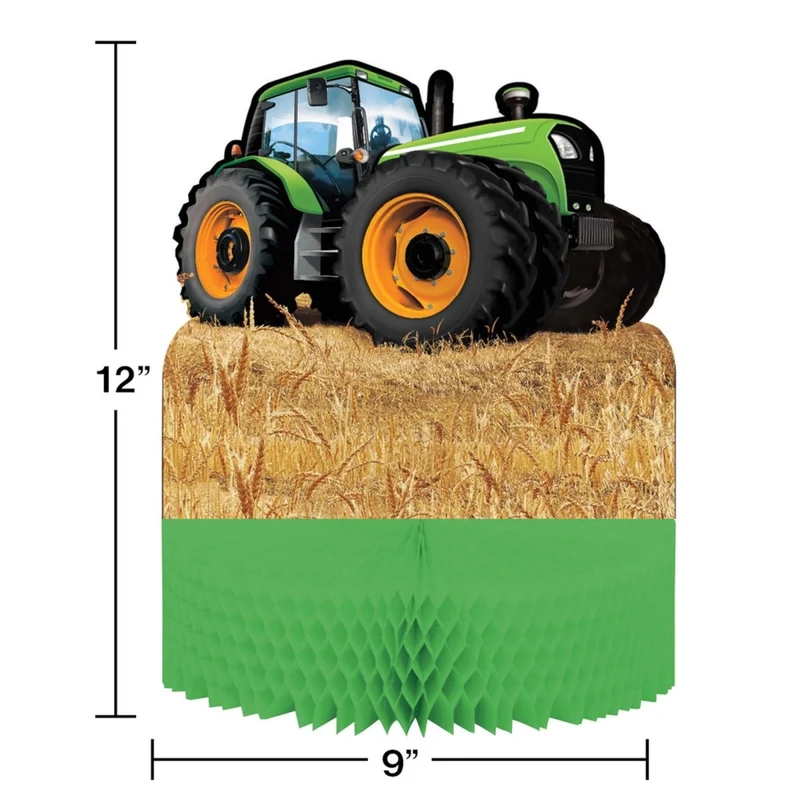 Tractor Time Birthday Paper Table Centerpiece, 9 x 12 Inches, 1 Count