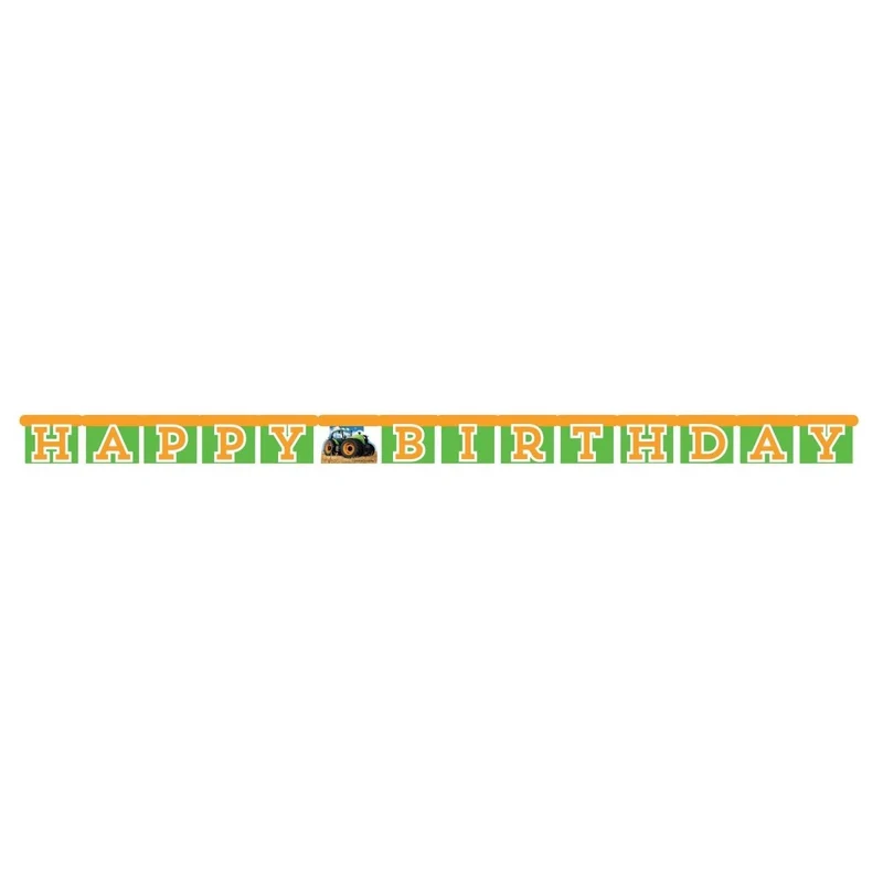 Tractor Time "Happy Birthday" Paper Jointed Banner, 67 x 4 1/4 Inches, 1 Count