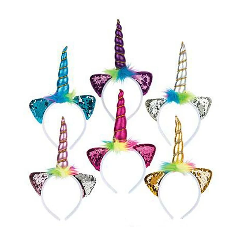 Sequin Unicorn Headband,Assorted, 1 count