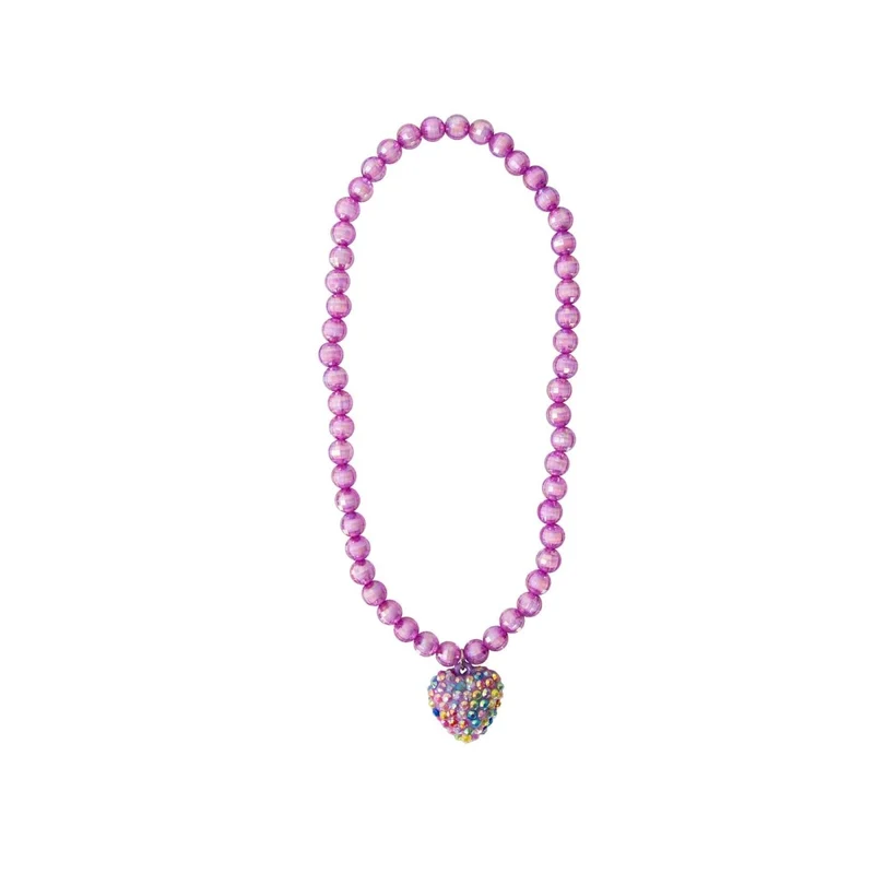 Purple Rockin Heart Necklace for Kids, 1 Count