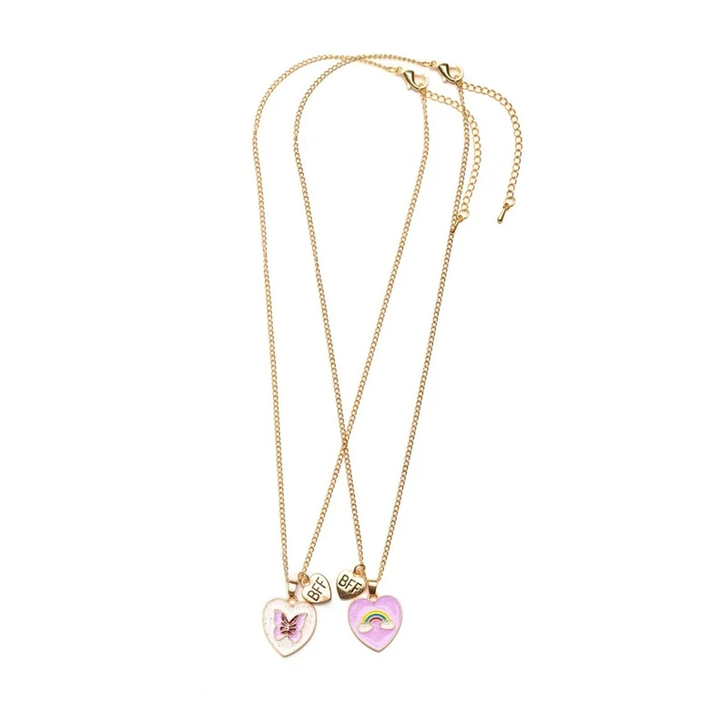 Rainbow Butterfly BFF Necklace for Kids, Assortment, 1 Count