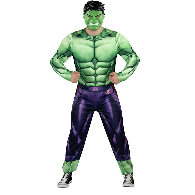 Marvel Hulk Qualux Costume for Adults, Green Jumpsuit