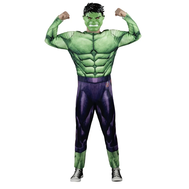 Marvel Hulk Qualux Costume for Adults, Green Jumpsuit