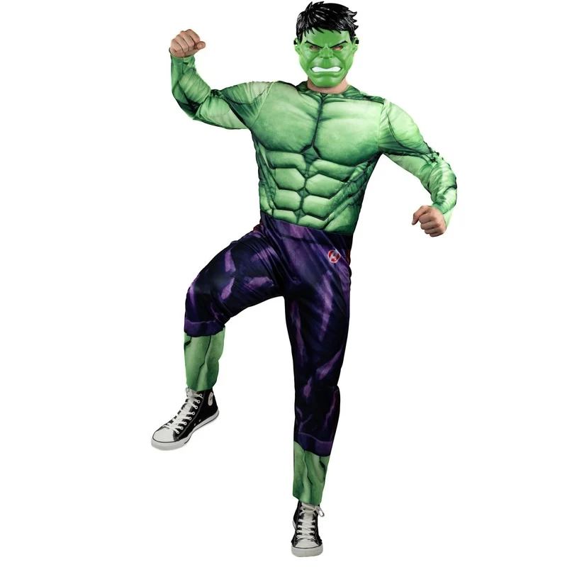 Marvel Hulk Qualux Costume for Adults, Green Jumpsuit