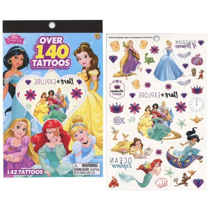 Disney Princess Tattoo Booklet, 4 count