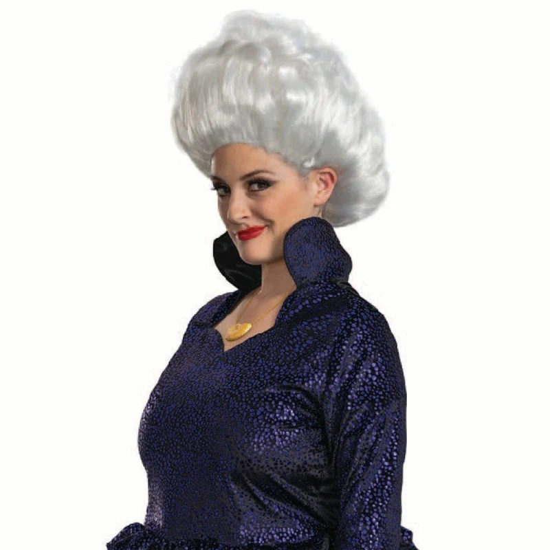 Disney Little Mermaid Ursula Wig for Adults, White Wig