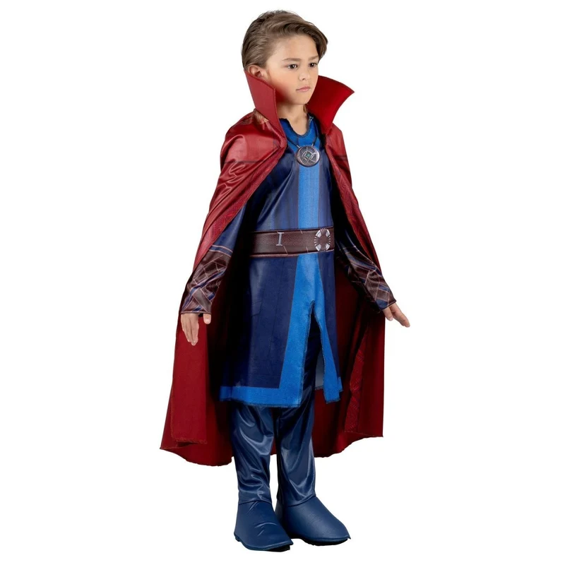 Marvel Dr.Strange Qualux Costume for Kids, Blue Tunic Top with Red Cape