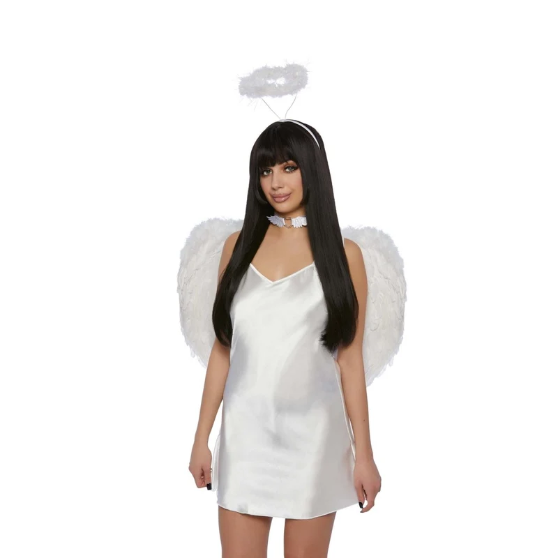 White Feather Halo Angel for Adults