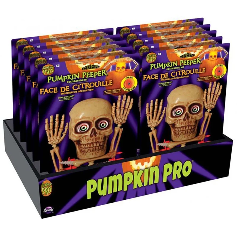 Light Up Scary Skeleton Pumpkin Peeper Kit, 1 Count