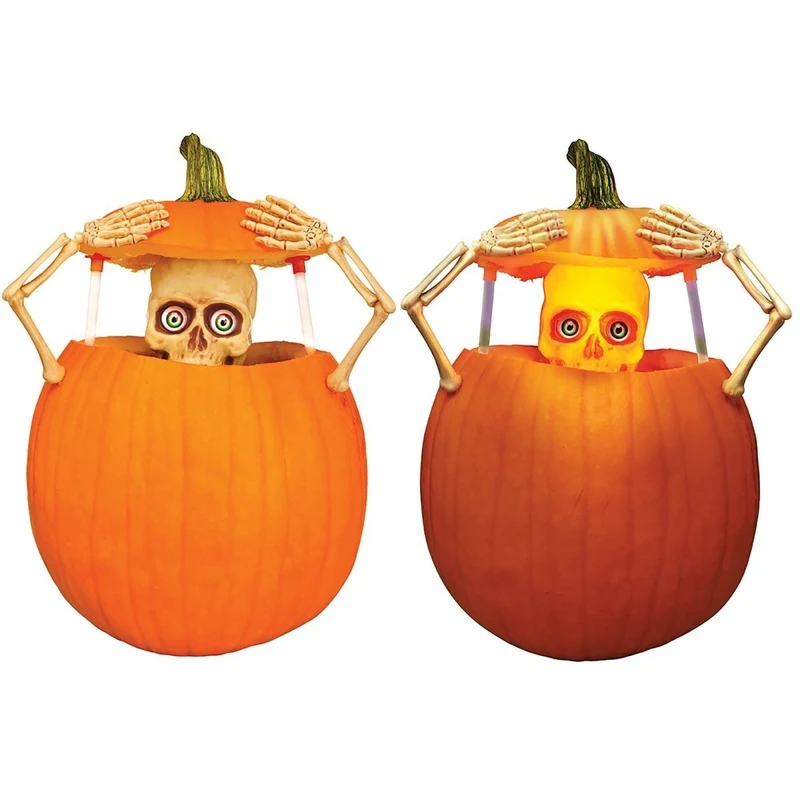 Light Up Scary Skeleton Pumpkin Peeper Kit, 1 Count