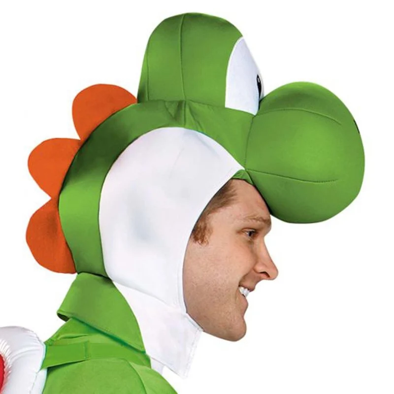 Nintendo Super Mario Bros Yoshi Deluxe Costume for Adults, Green Jumpsuit with Attached Tail
