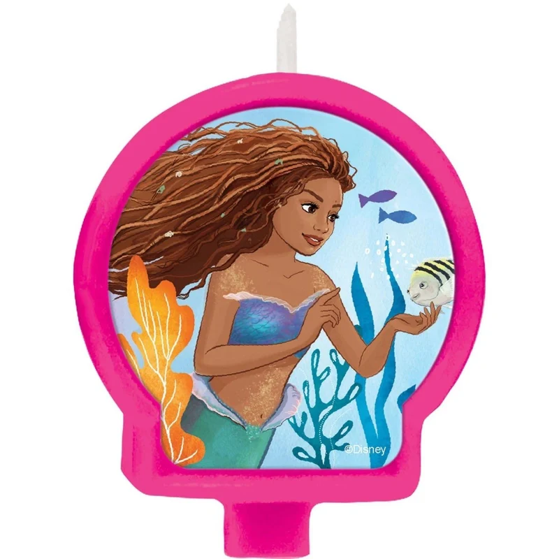 The Little Mermaid Cake Candle, 2,4 x 2,6 Inches, 1 Count
