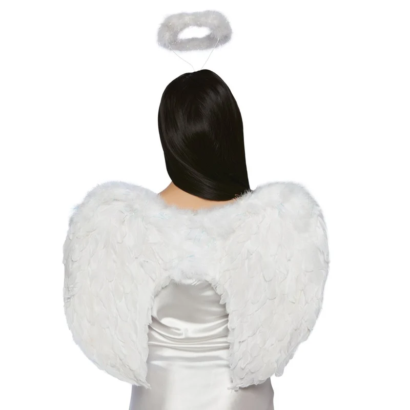 White Feather Kit for Adults, Wings, Halo and Choker