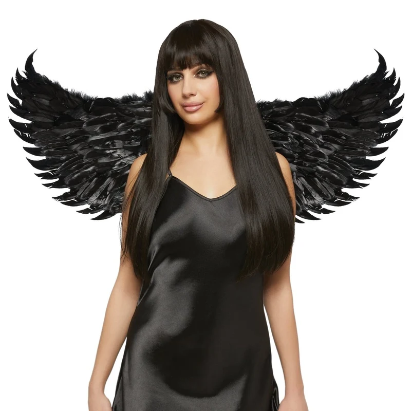 Black Feather Wings for Adults, 36 Inches, 1 Count