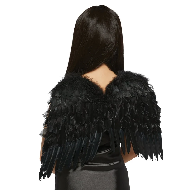 Black Feather Wings for Adults, 22 Inches, 1 Count