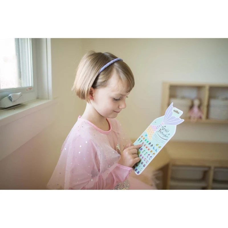 Mermaid Earring Stickers for Kids, 30 Count