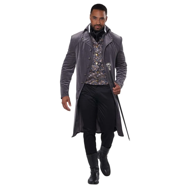 Bridgerton Grey Regency Coat Vest Set for Adults