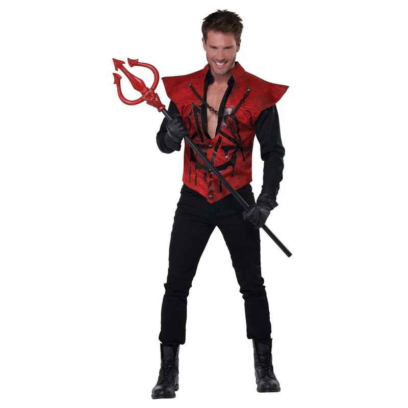 Hot as Hell Devil Costume for Adults, Red Cape