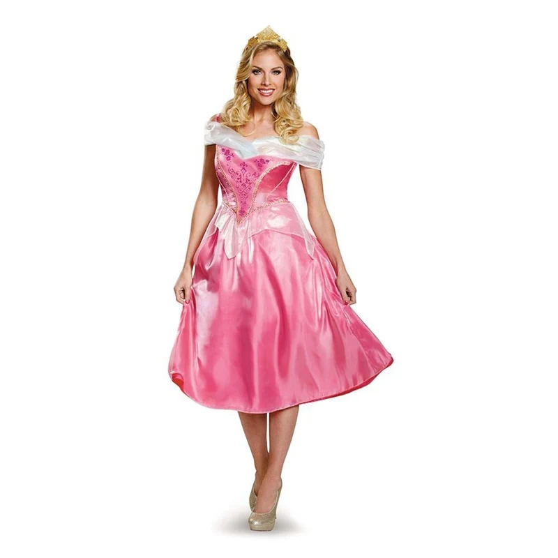 Disney Sleeping Beauty Aurora Deluxe Dress Costume for Adults, Pink Dress
