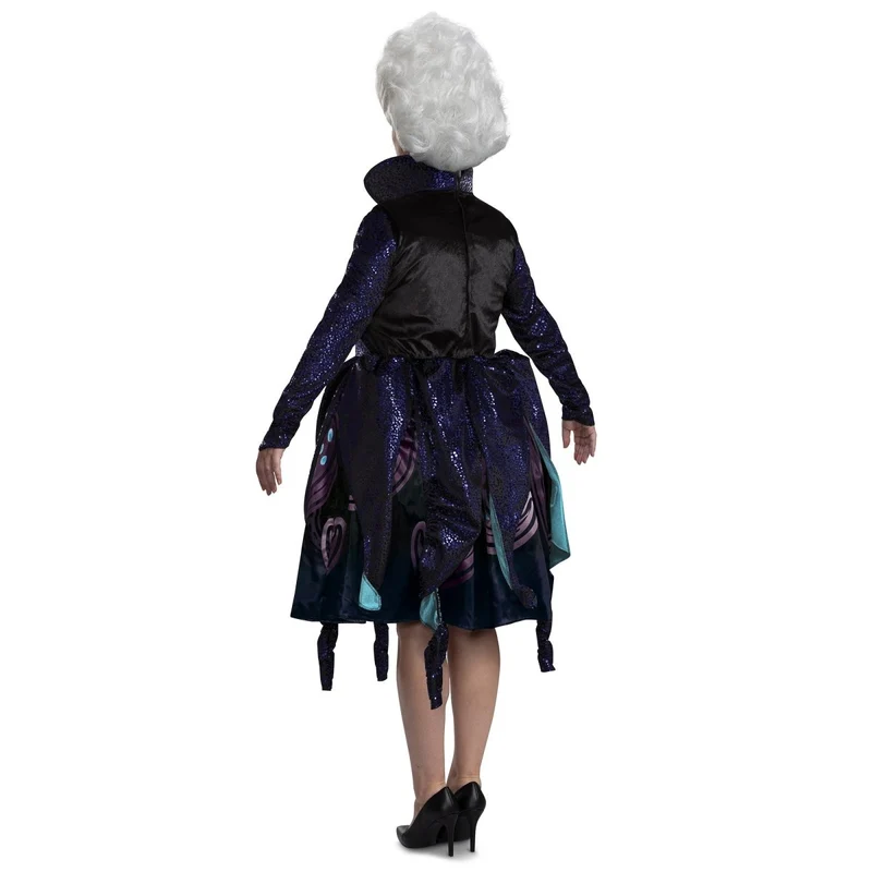 Disney Little Mermaid Ursula Deluxe Dress Costume for Adults, Sparking Black and Purple Dress