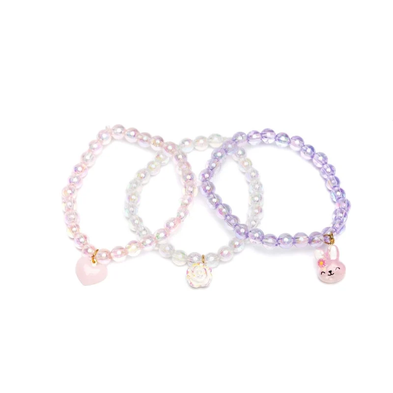 Happy Bunny Bracelets for Kids, 3 Count
