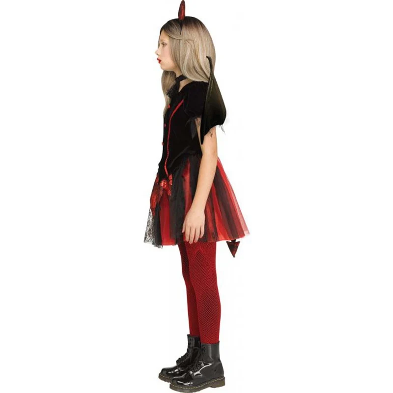 Devil Costume for Kids, Black and Red Dress