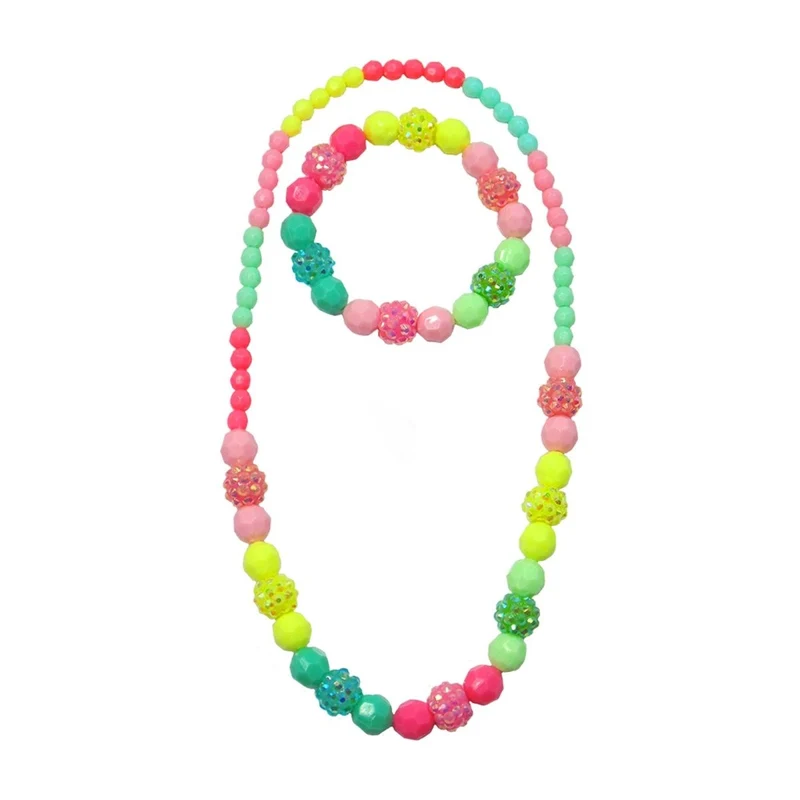 Vividly Vibrant Necklace and Bracelet Set for Kids, 1 Count