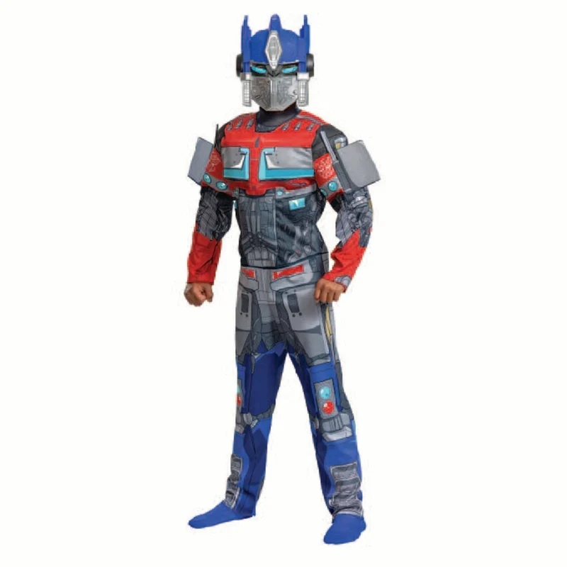 Transformers Optimus Prime Muscle Jumpsuit Costume for Kids, Red and Blue Muscle Jumpsuit