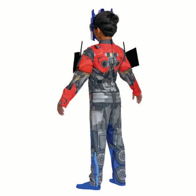 Transformers Optimus Prime Muscle Jumpsuit Costume for Kids, Red and Blue Muscle Jumpsuit