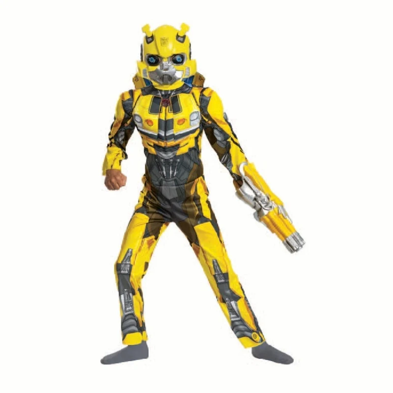 Transformers Bumblebee Muscle Jumpsuit Costume for Kids, Yellow Muscle Jumpsuit